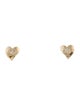 Earrings 14K Hammered Heart Stud Earrings