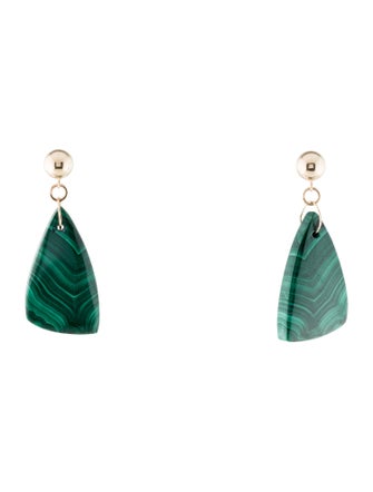 Earrings 14K Malachite Drop Earrings