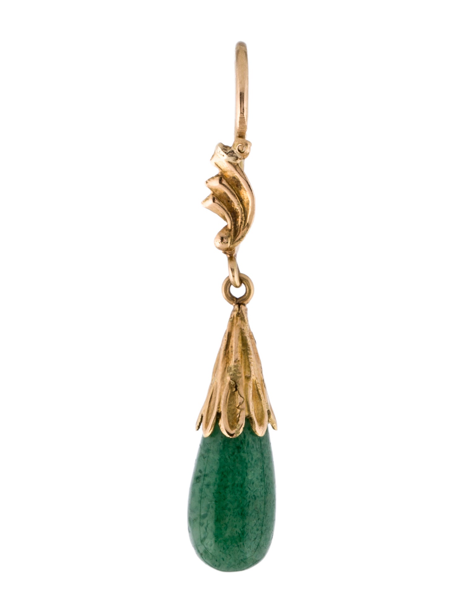 Earrings 14K Aventurine Quartz Single Drop Earring