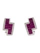 Earrings 14K 5.04ctw Ruby & Diamond Earclips