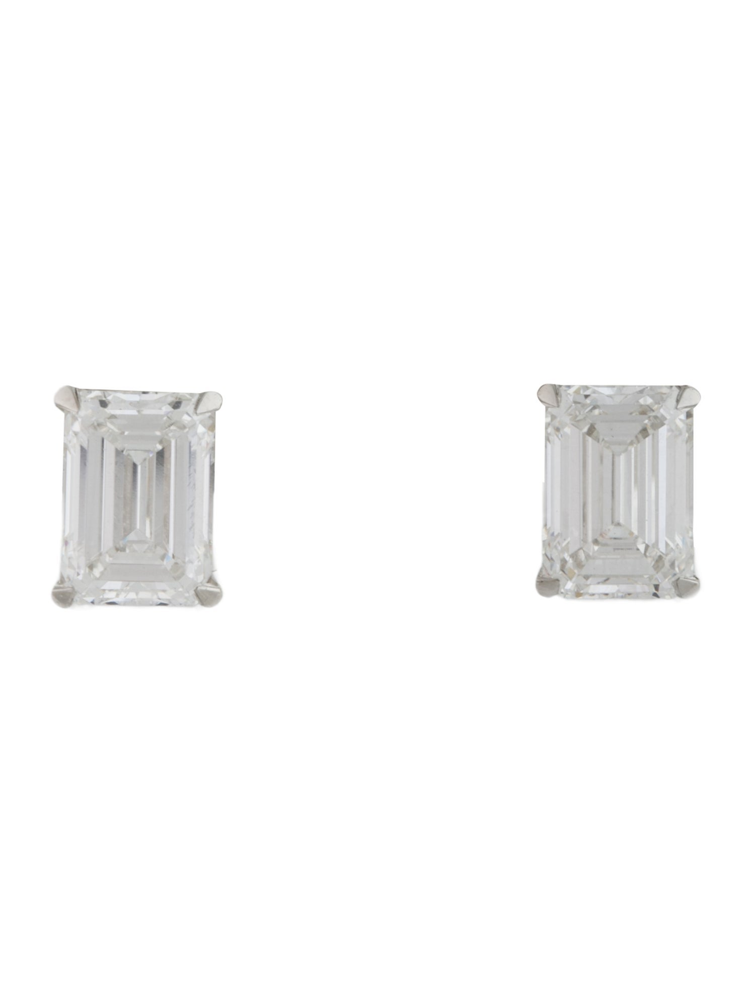 Earrings Platinum 4.19ctw Lab-Grown Diamond Solitaire Stud Earrings