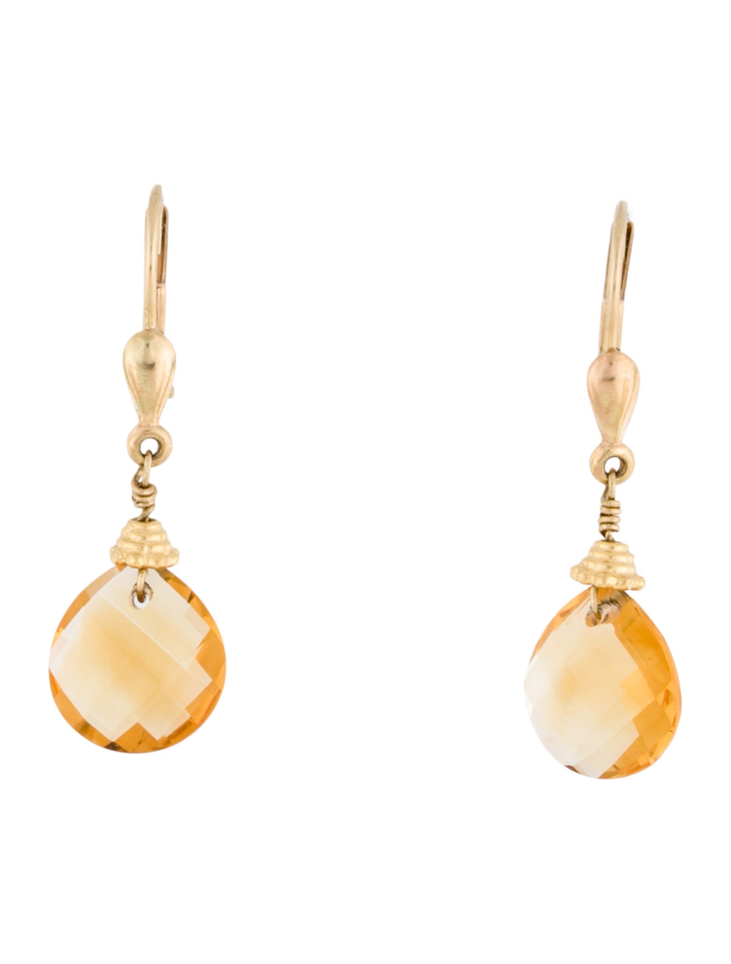 Earrings 14K Citrine Drop Earrings