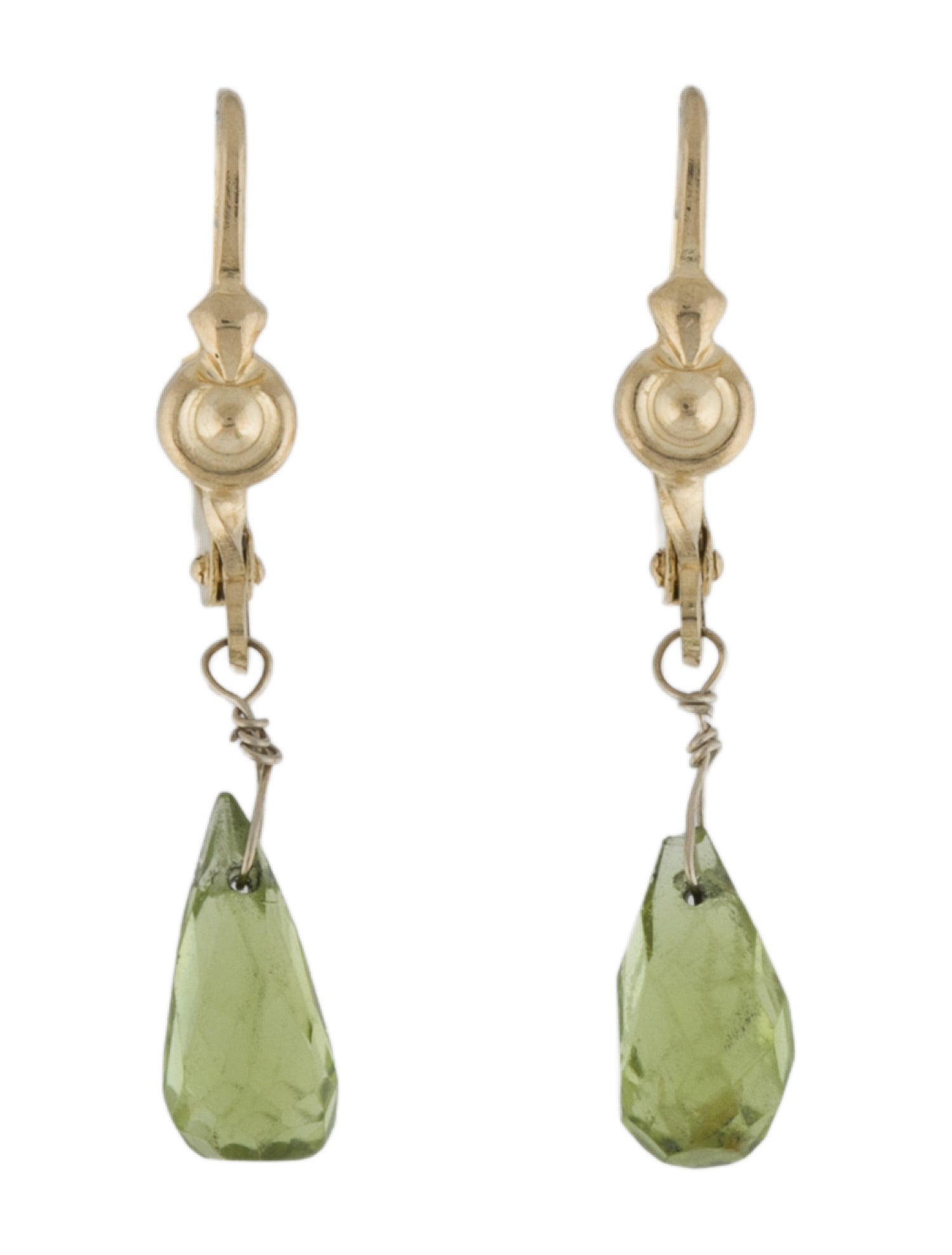 Earrings 14K Peridot Drop Earrings