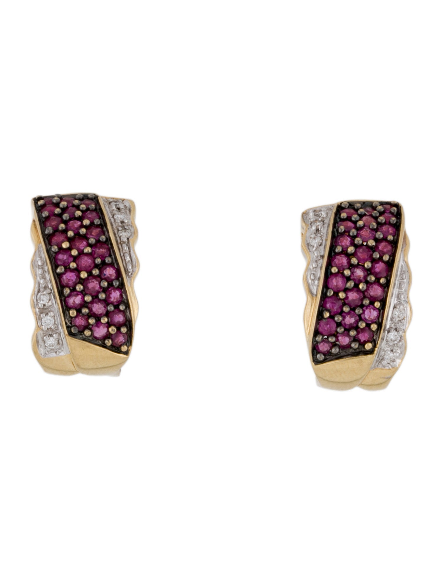 Earrings 18K 1.10ctw Ruby & Diamond Earclip Earrings