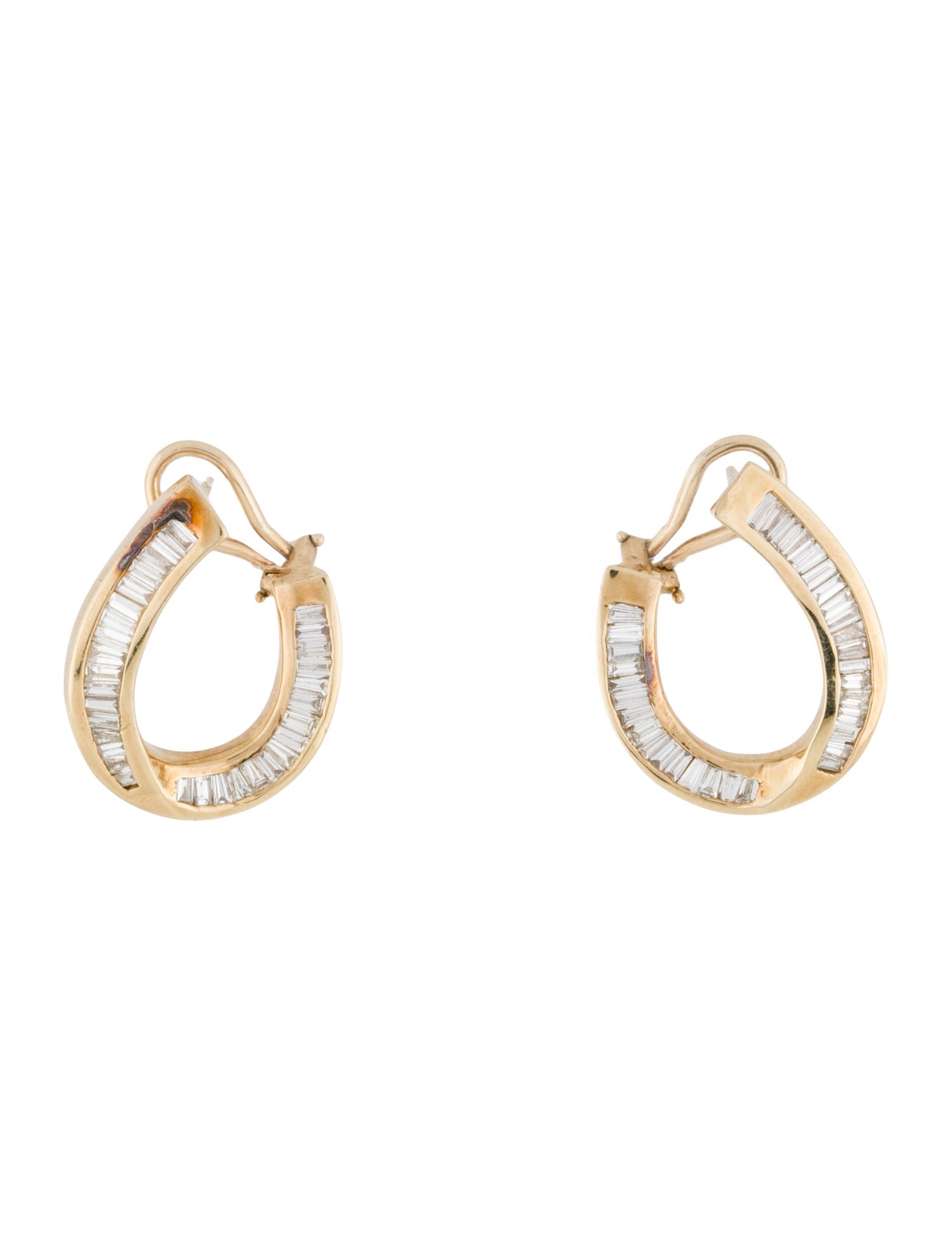 Earrings 14K 1.85ctw Diamond Hoop Earclips