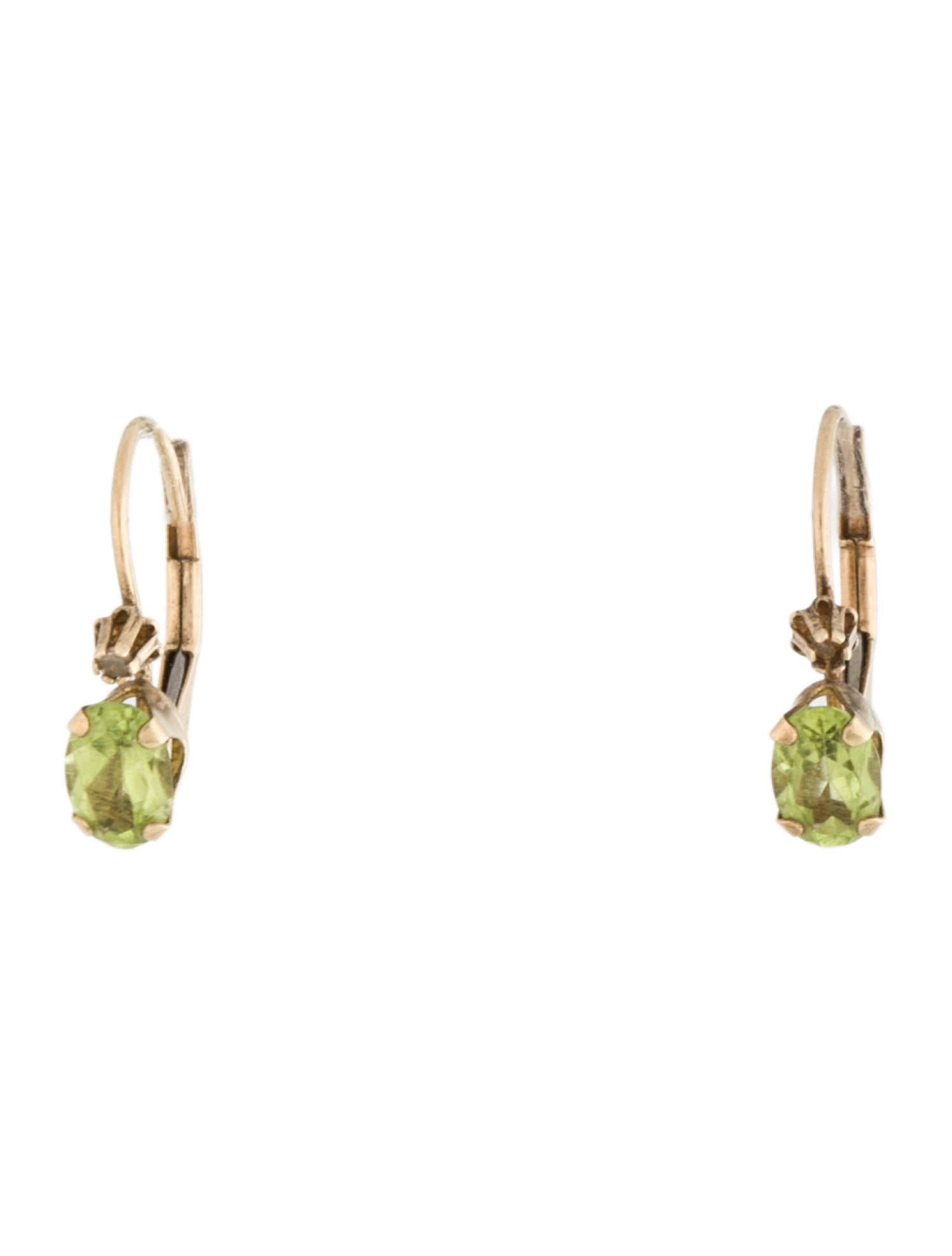 Earrings 10K Peridot & Diamond Huggie