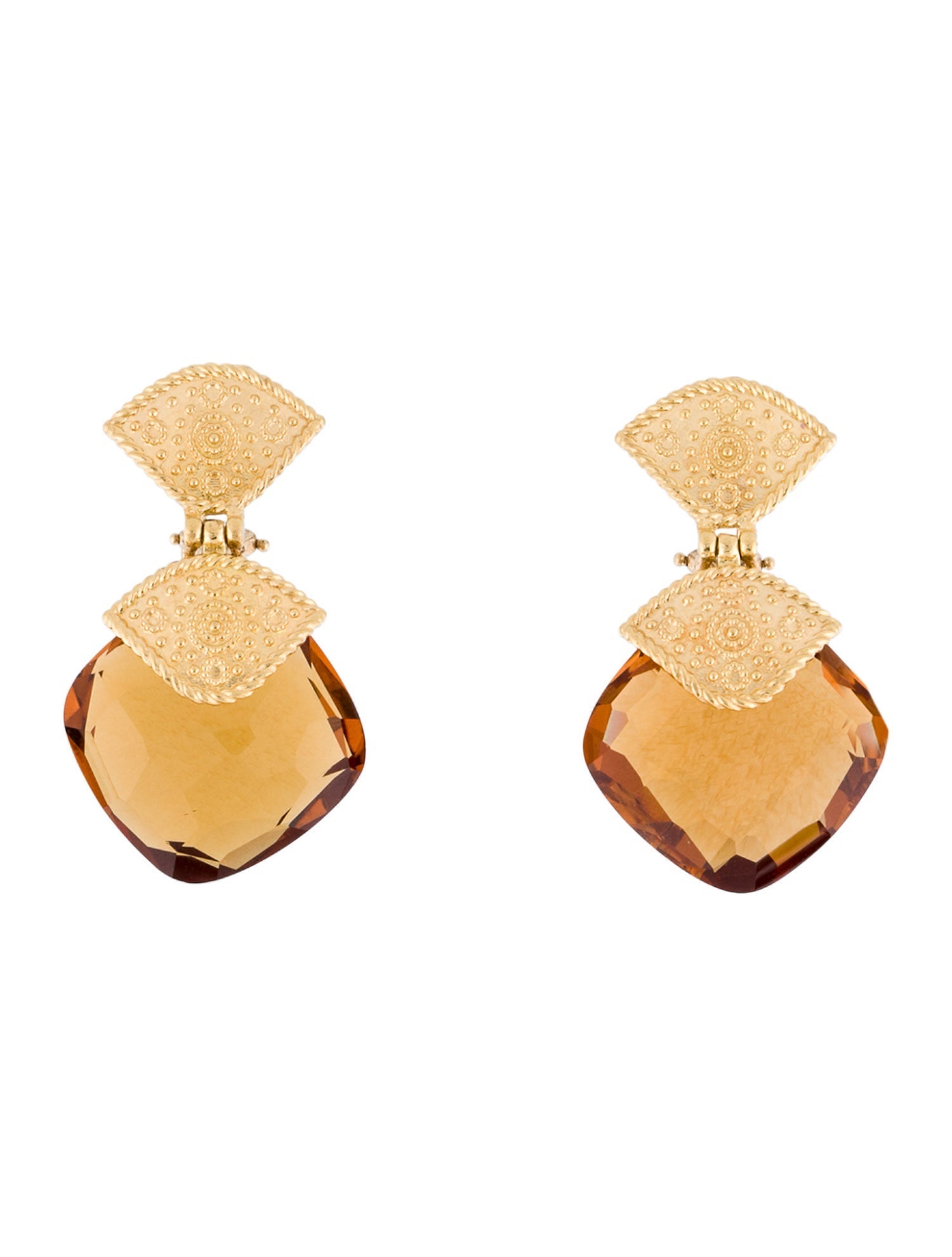 Earrings 14K Citrine Clip On Earrings