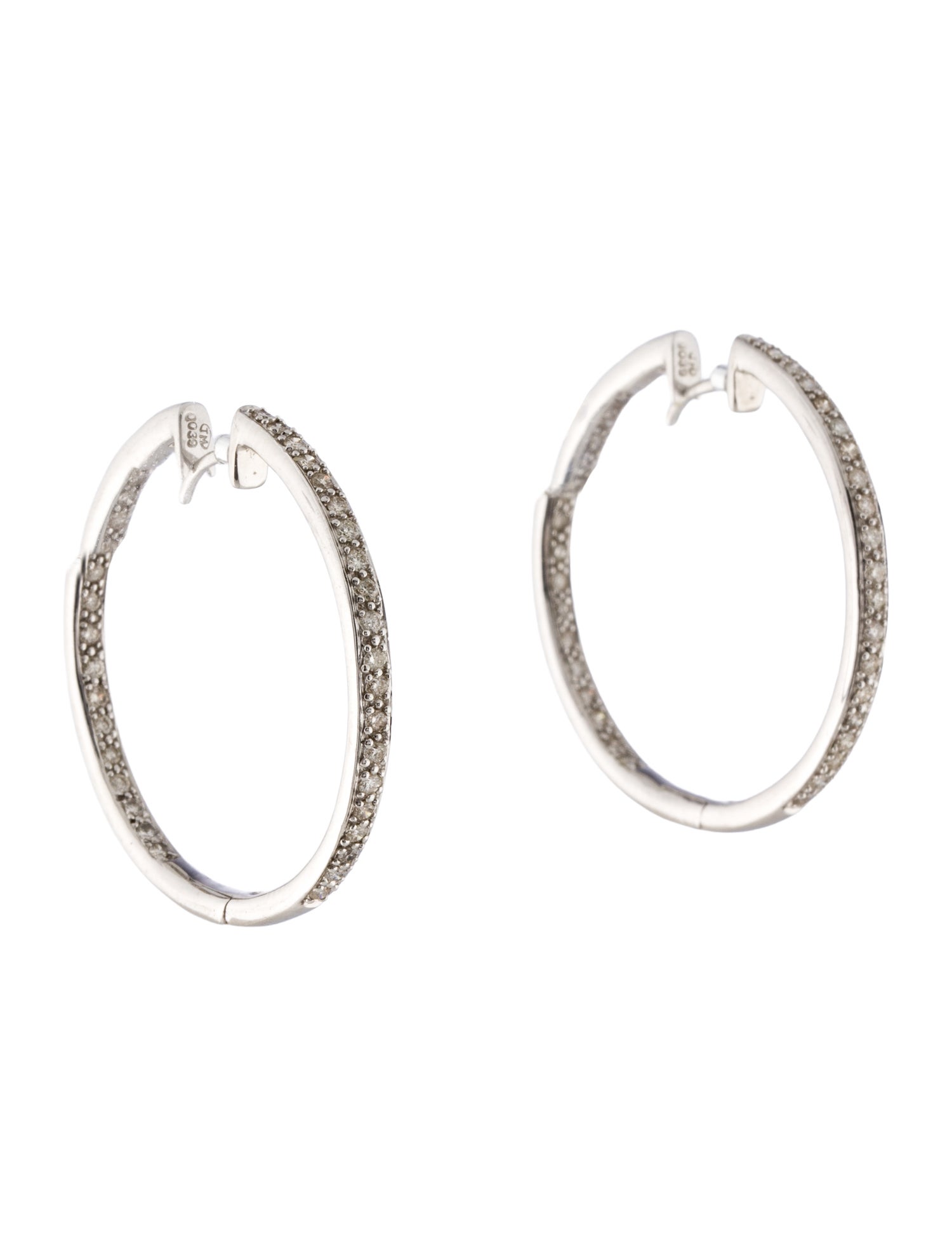 Earrings 18K Diamond Inside Out Hoops