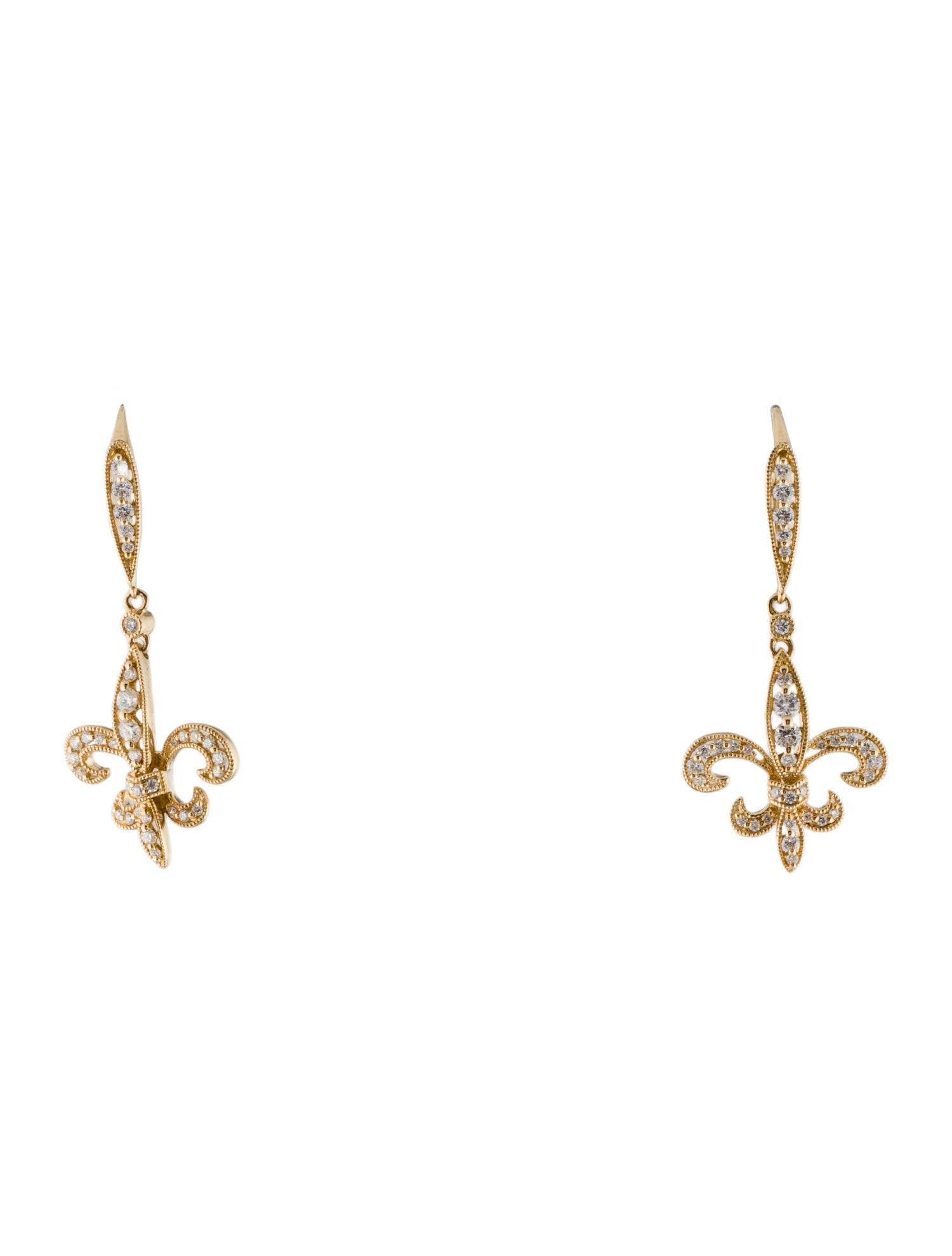 Earrings 14K Diamond Drop Earrings