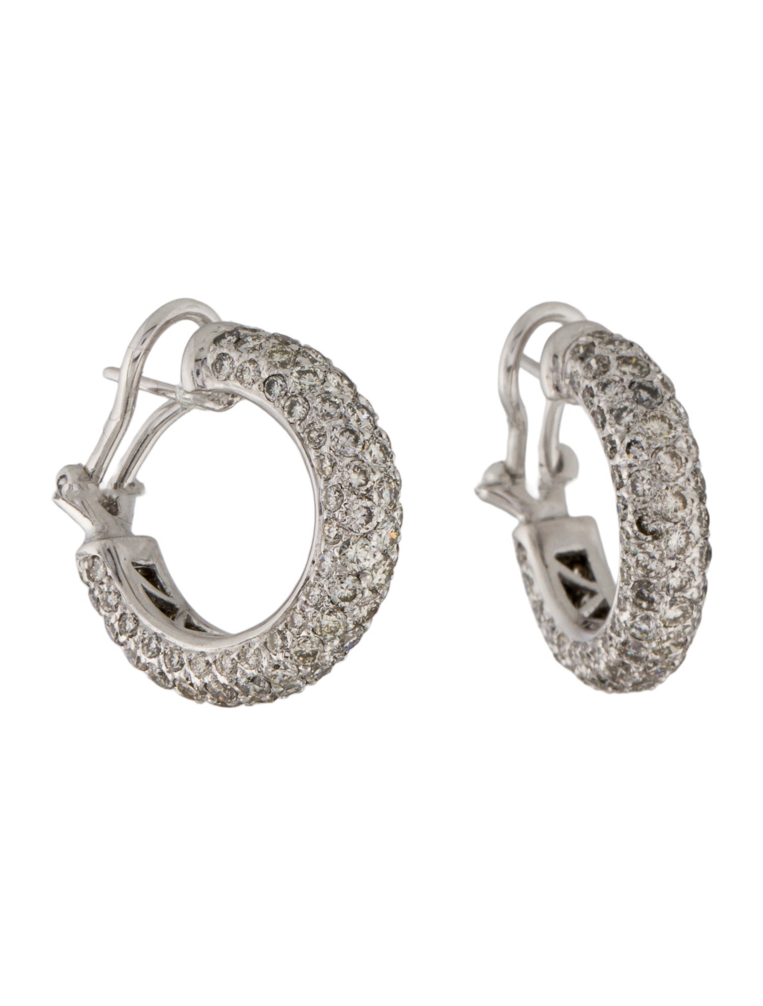 Earrings 18K 4.50ctw Diamond Hoop Earclip Earrings