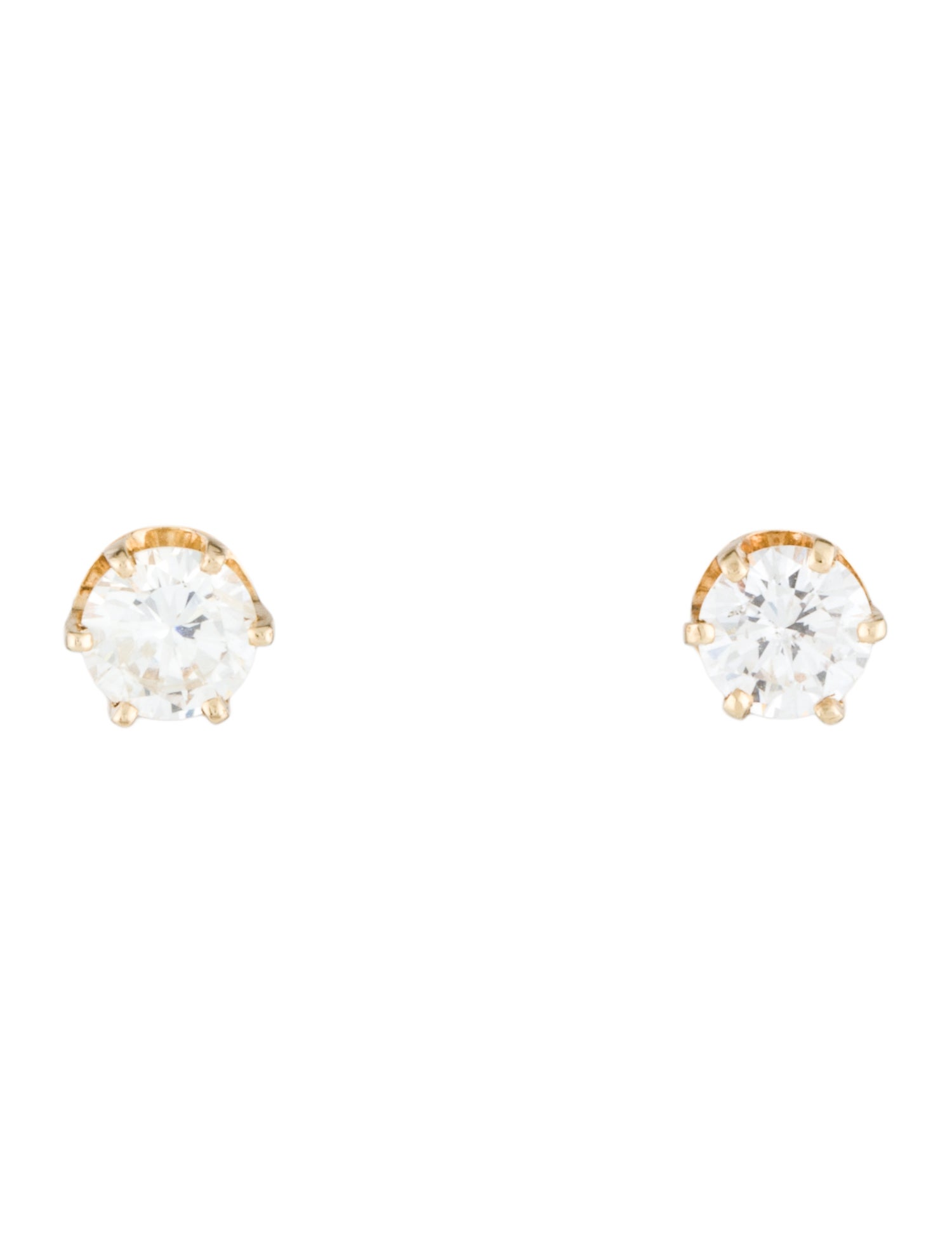 Earrings 14K Diamond Solitaire Stud Earrings