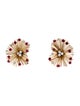 Earrings Retro 18K Ruby & Diamond Screw-Back Clip-on Earrings
