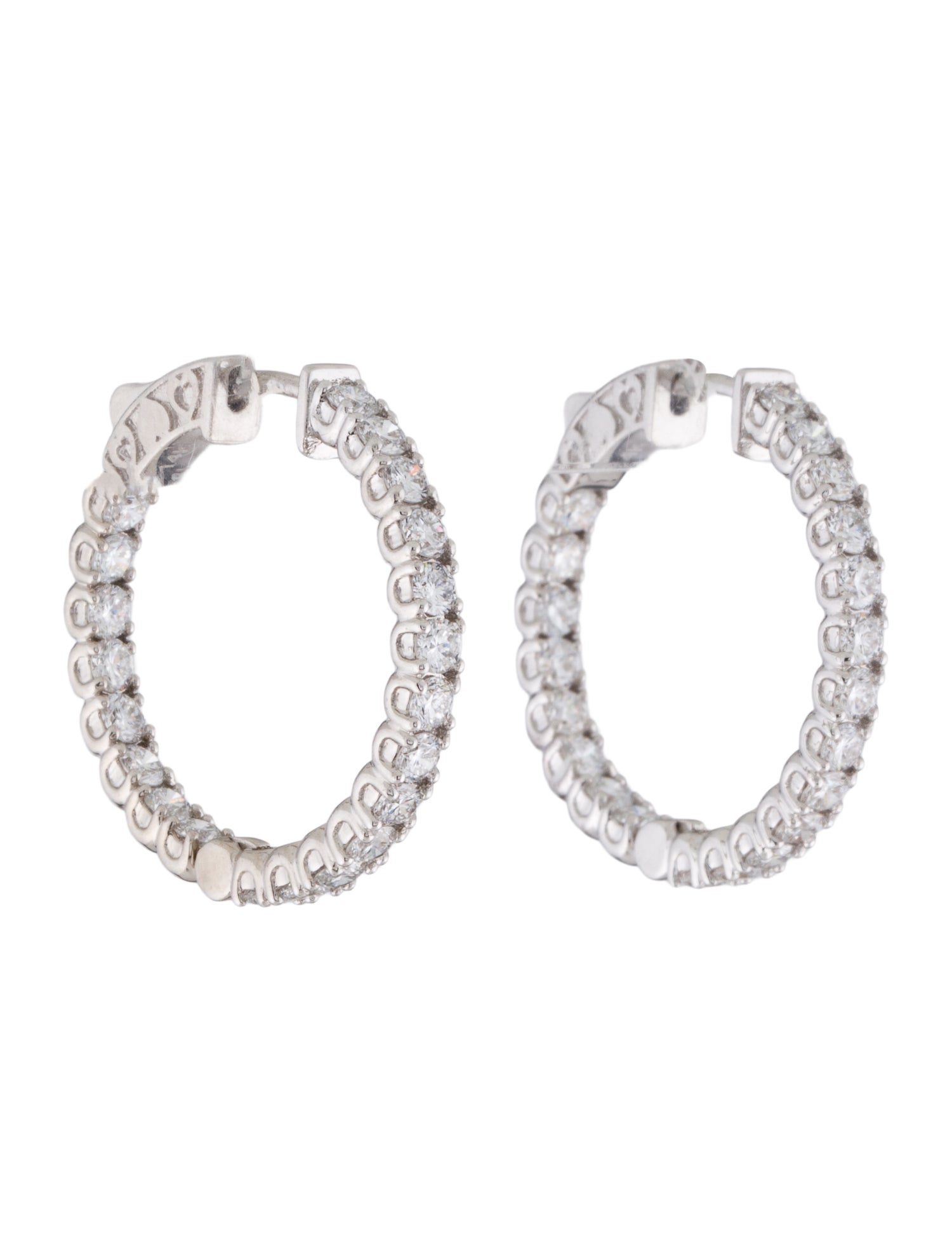 Earrings 14K 2.85ctw Lab-Grown Diamond Inside Out Hoop