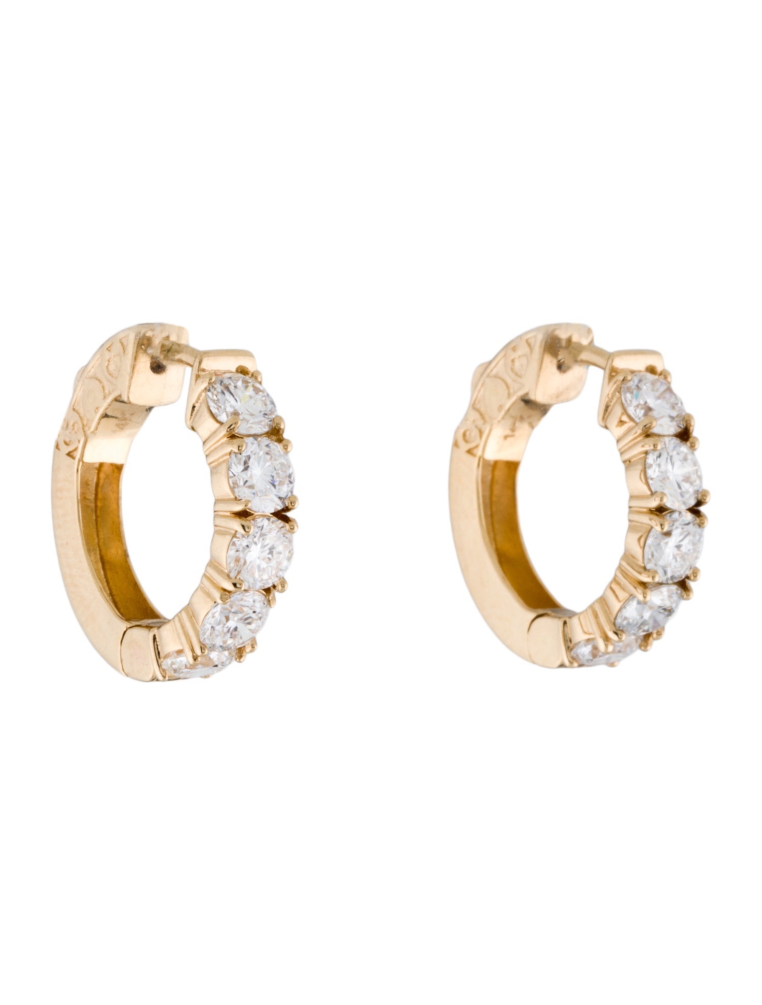 Earrings 14K 2.96ctw Lab-Grown Diamond Hoop