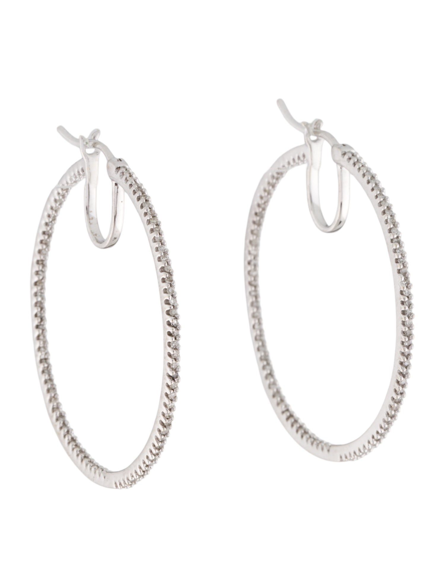 Earrings 10K Diamond Hoop Earrings