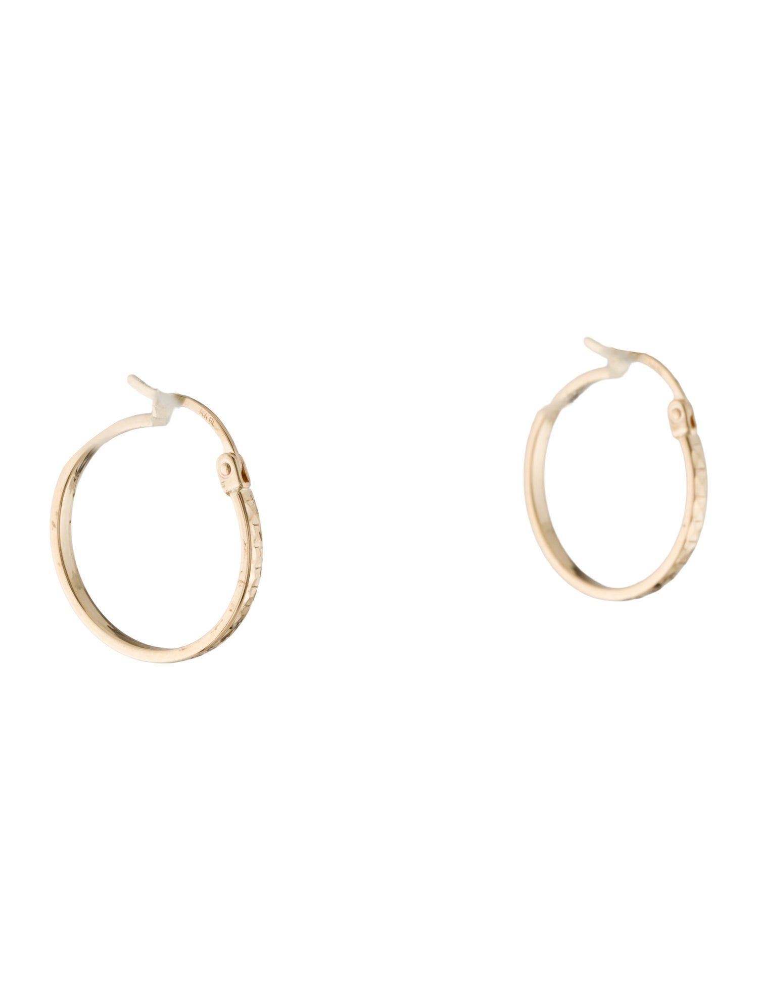 Earrings 14K Textured Hoop Earrings