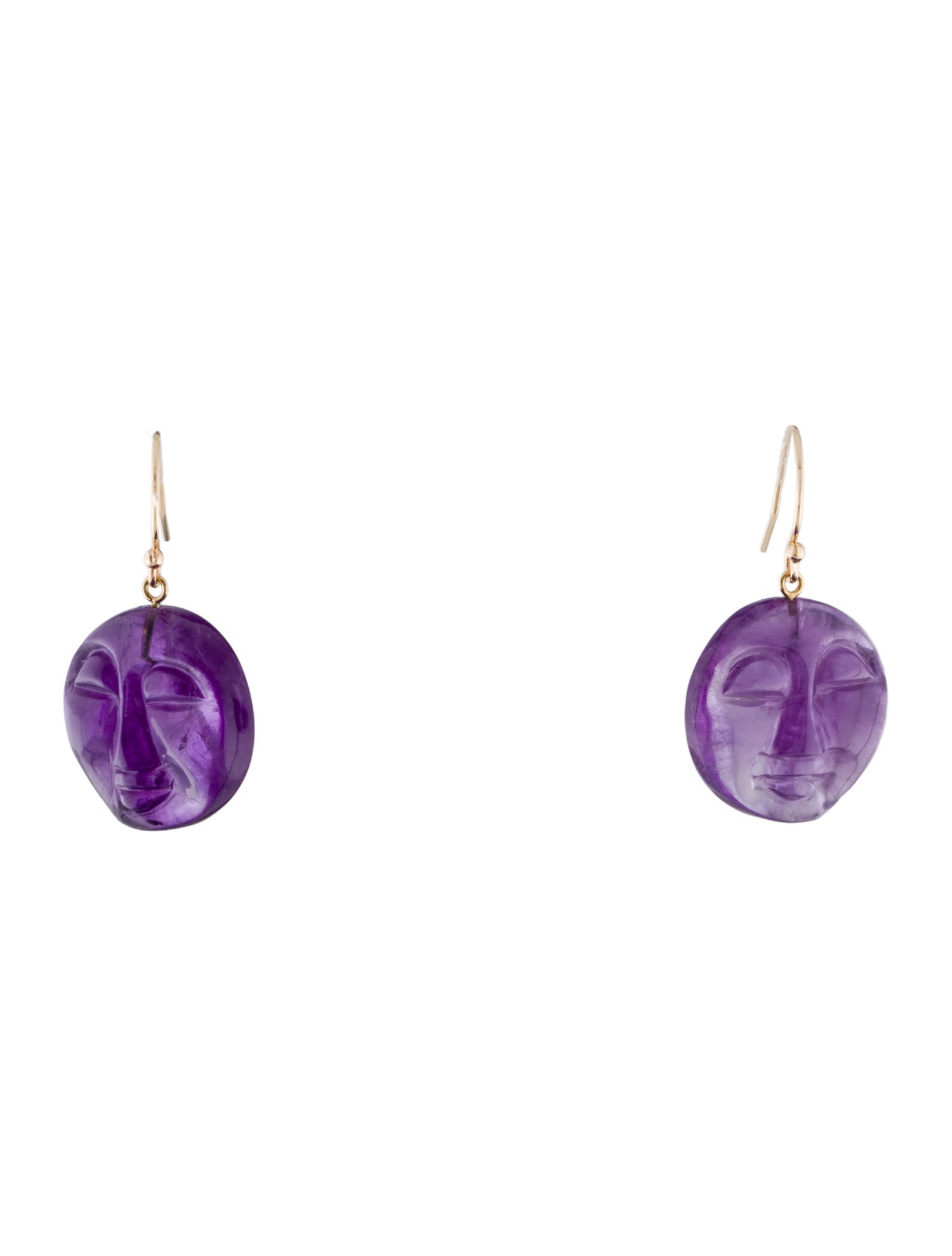 Earrings 14K Amethyst Moon Drop Earrings