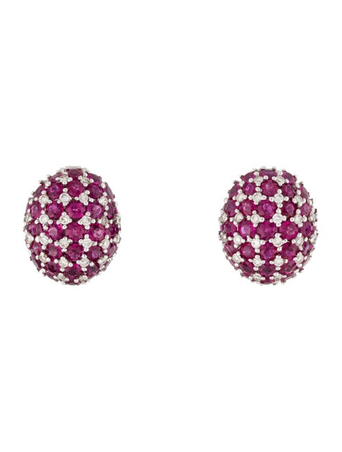 Earrings 18K 7.34ctw Ruby & Diamond Earclip Earrings