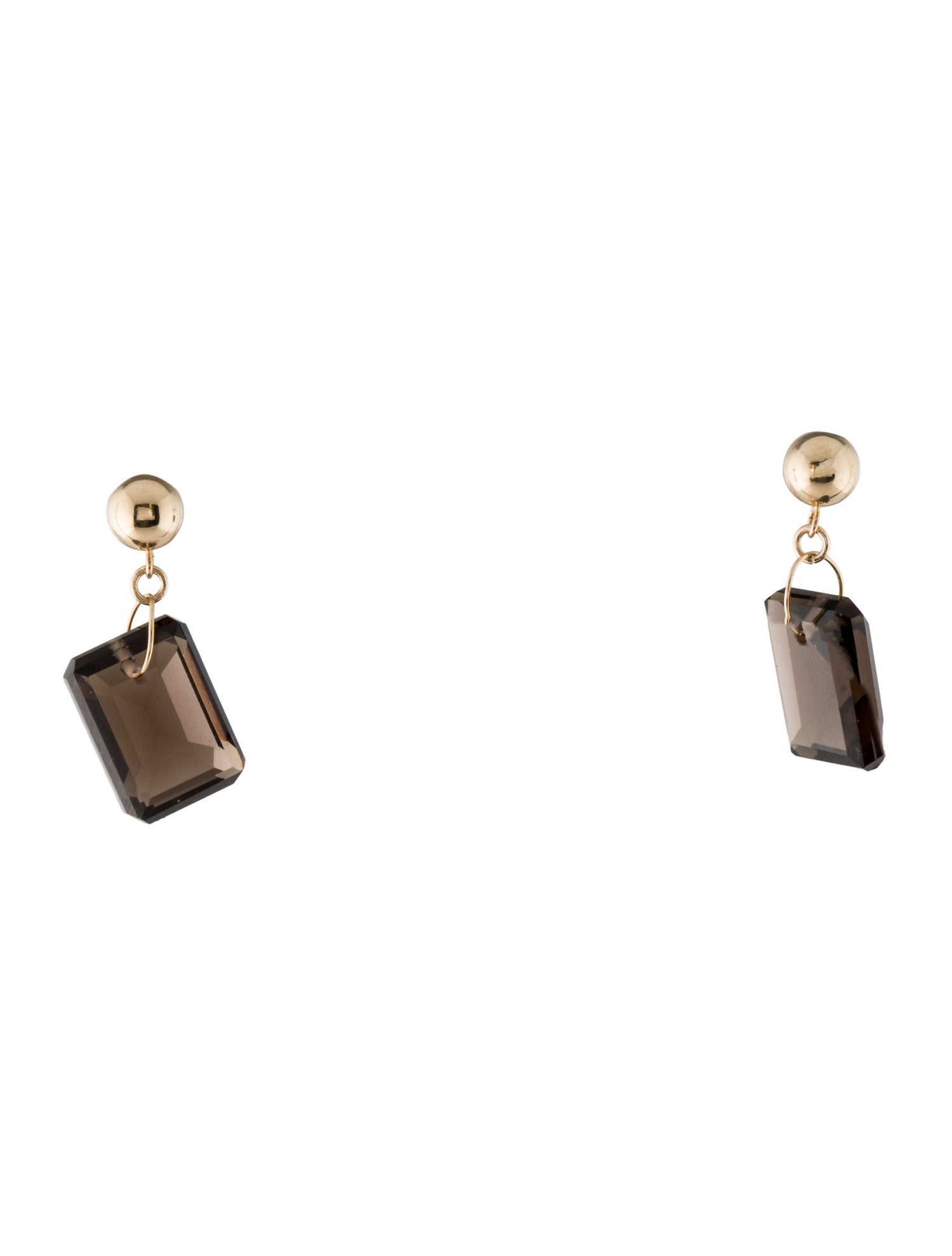 Earrings 14K Smoky Quartz Drop Earrings