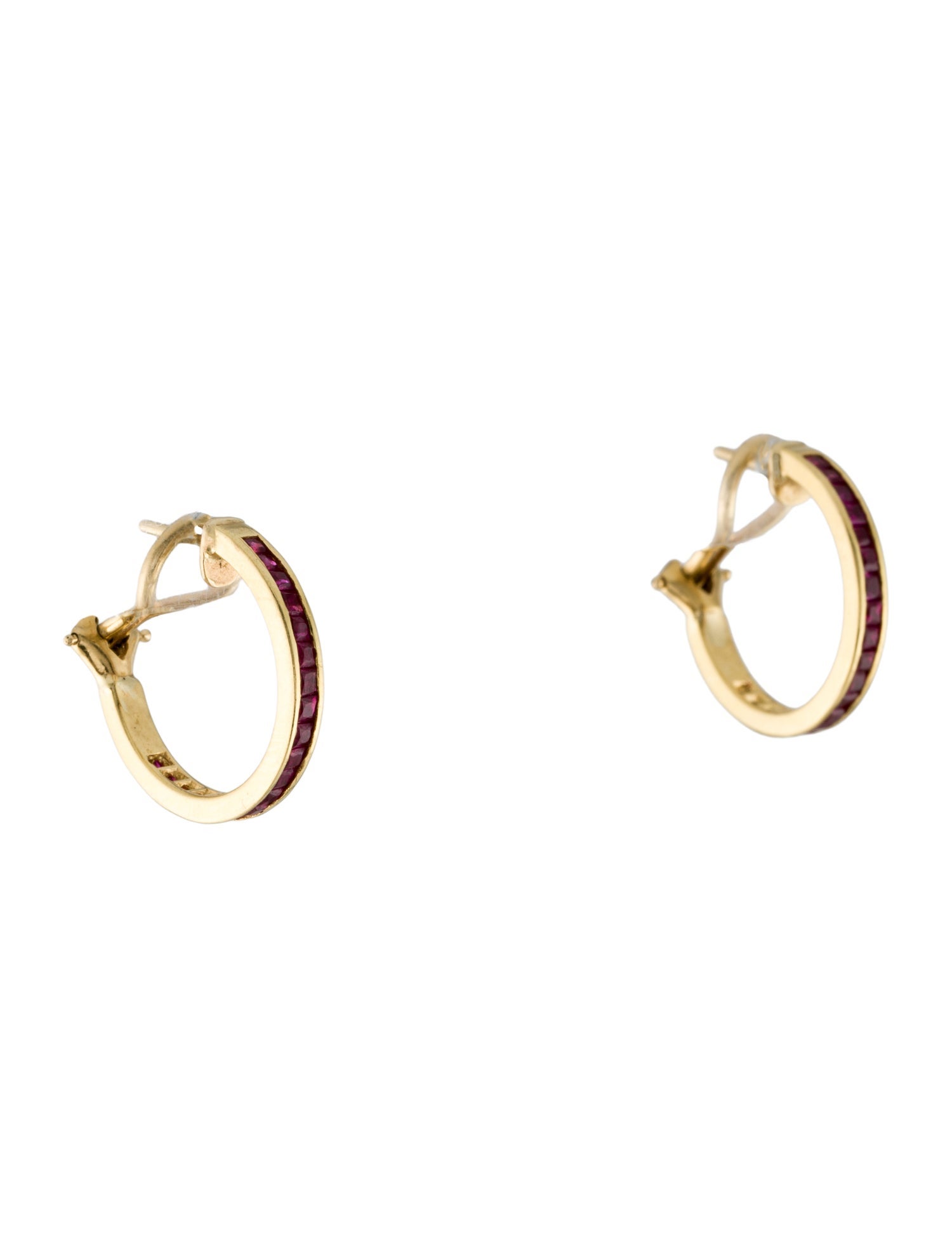 Earrings 18K 1.36ctw Ruby Hoop