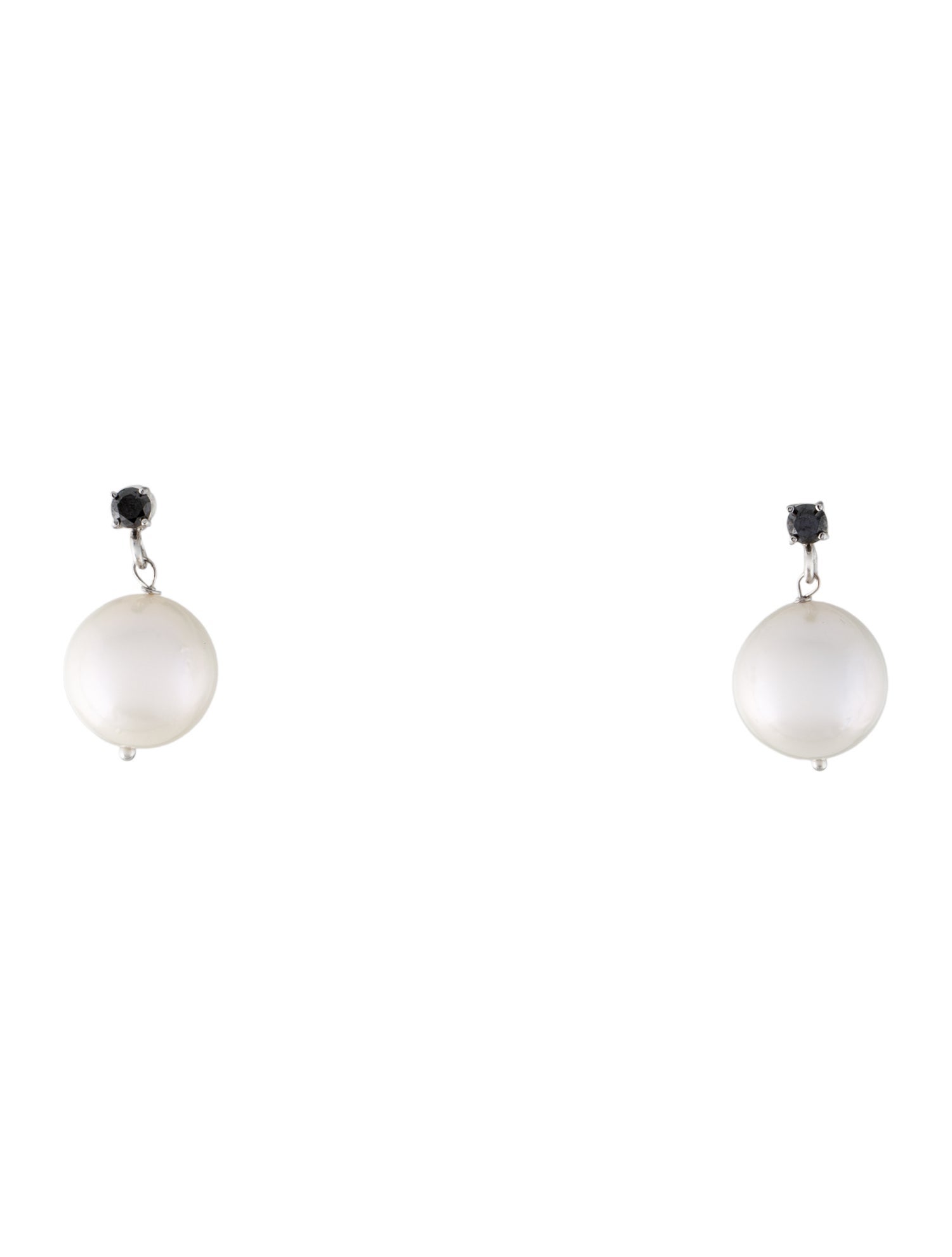 Earrings 18K Pearl & Diamond Drop Earrings