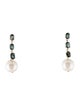 Earrings 14K Pearl & Sapphire Drop Earrings