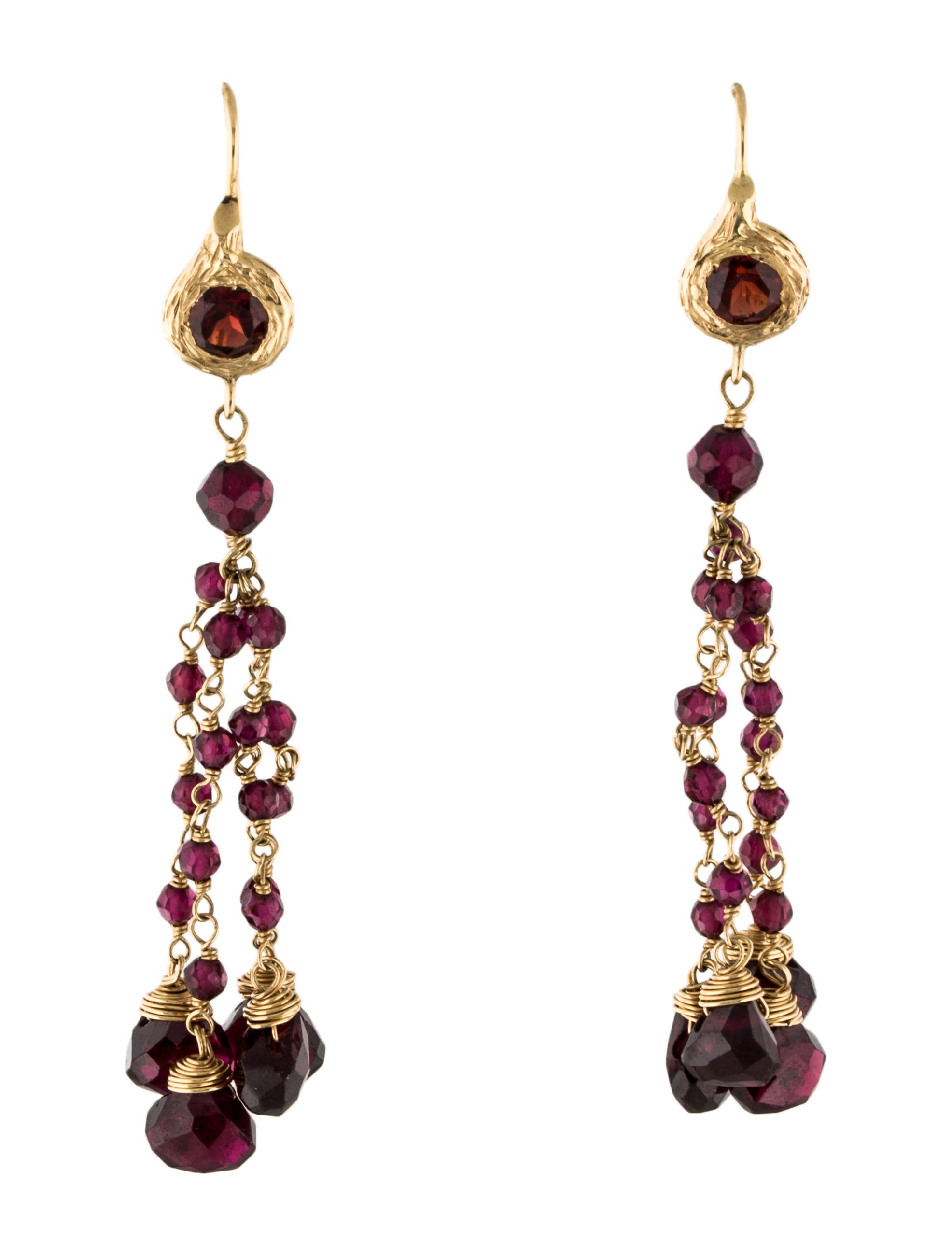 Earrings 14K Garnet Drop Earrings