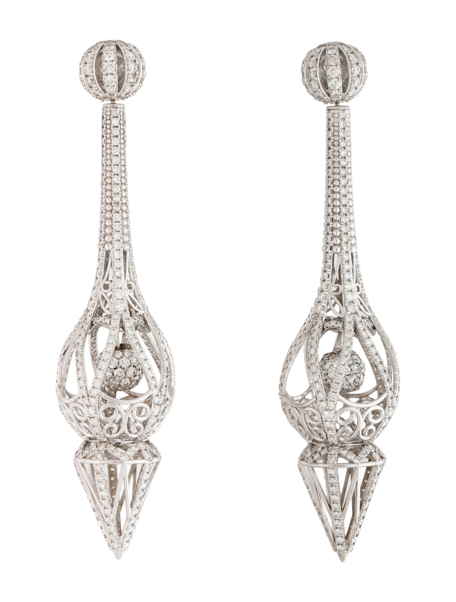Earrings 14K 13.50ctw Diamond Pendulum Earrings
