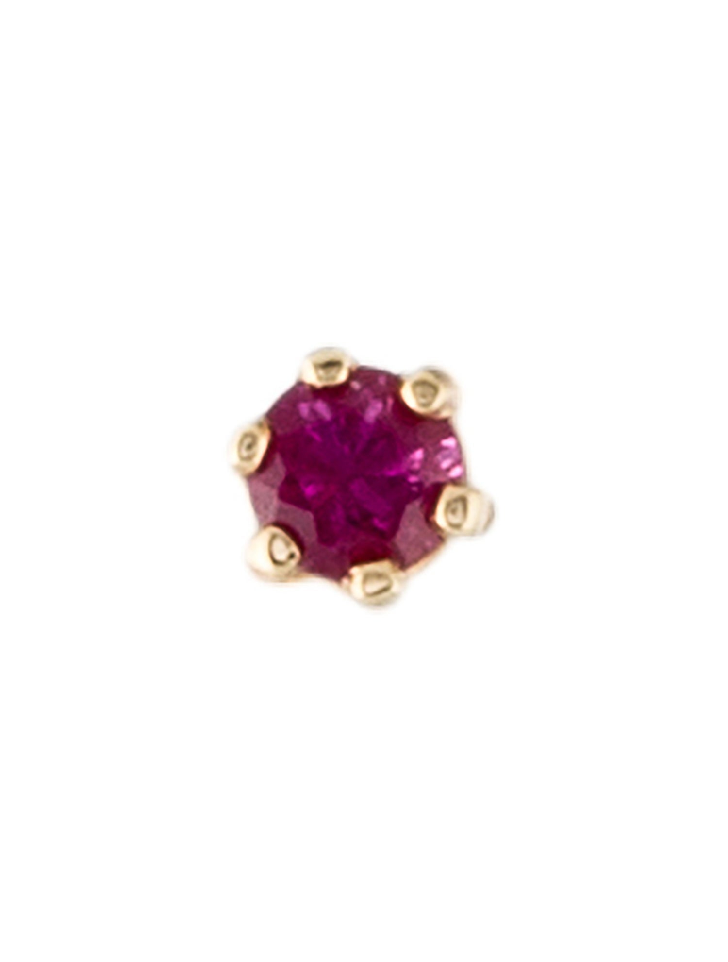 Earrings 14K Ruby Single Stud Earring