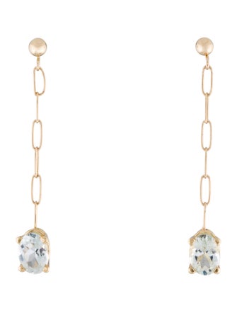 Earrings 14K 1.46ctw Aquamarine Drop Earrings