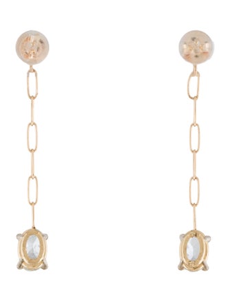Earrings 14K 1.46ctw Aquamarine Drop Earrings