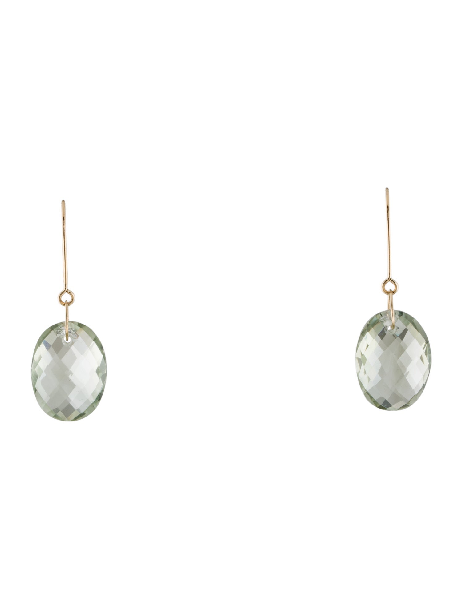 Earrings 14K Prasiolite Bead Drop Earrings