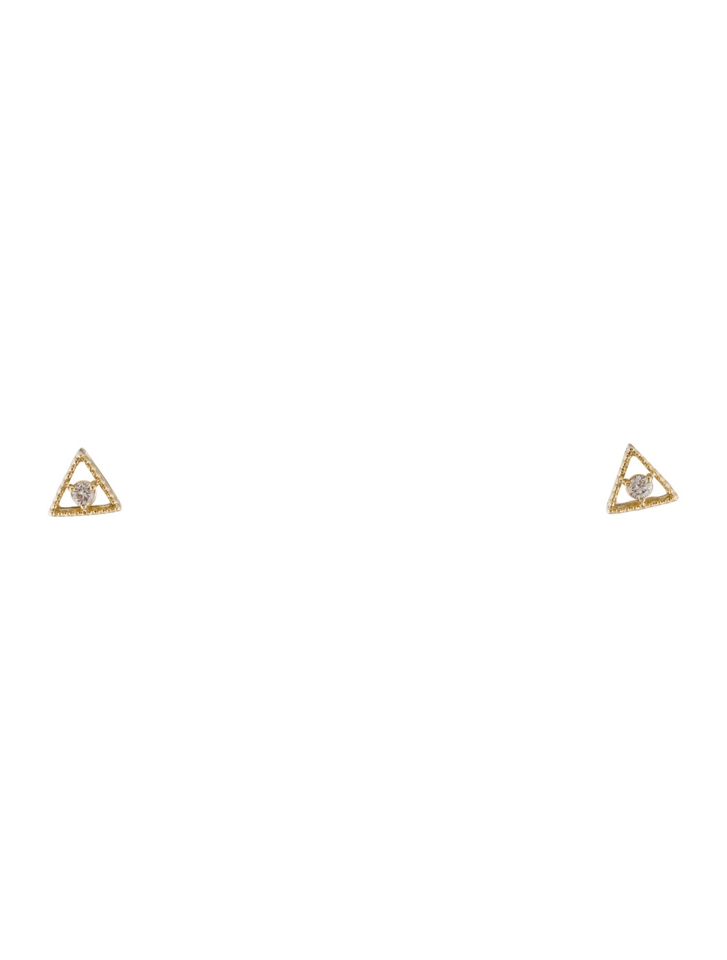 Earrings 14K Diamond Triangle Stud Earrings