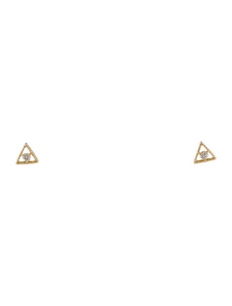 Earrings 14K Diamond Triangle Stud Earrings