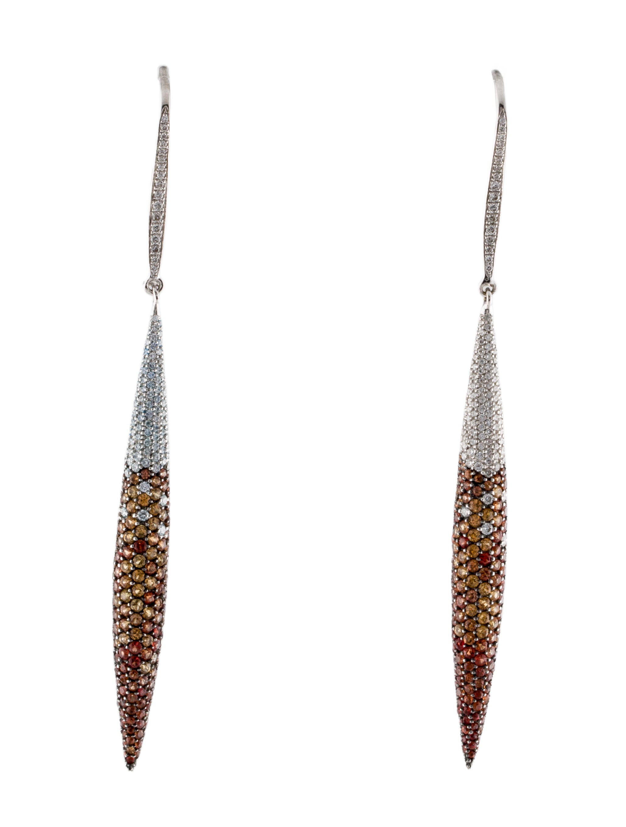 Earrings 18K 2.26ctw Sapphire & Diamond Drop