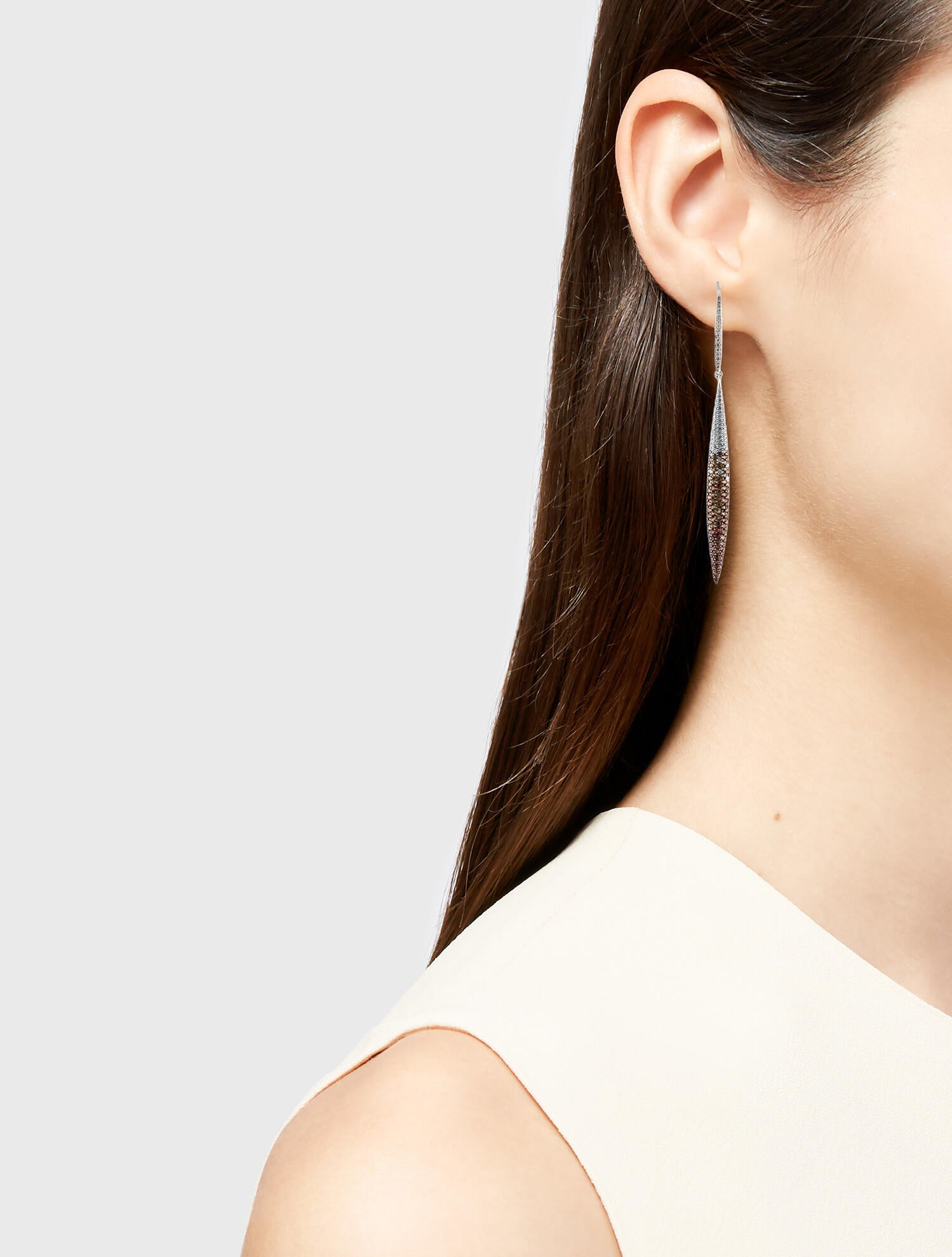 Earrings 18K 2.26ctw Sapphire & Diamond Drop