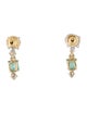 Earrings 14K 1.32ctw Emerald & Diamond Drop Earrings