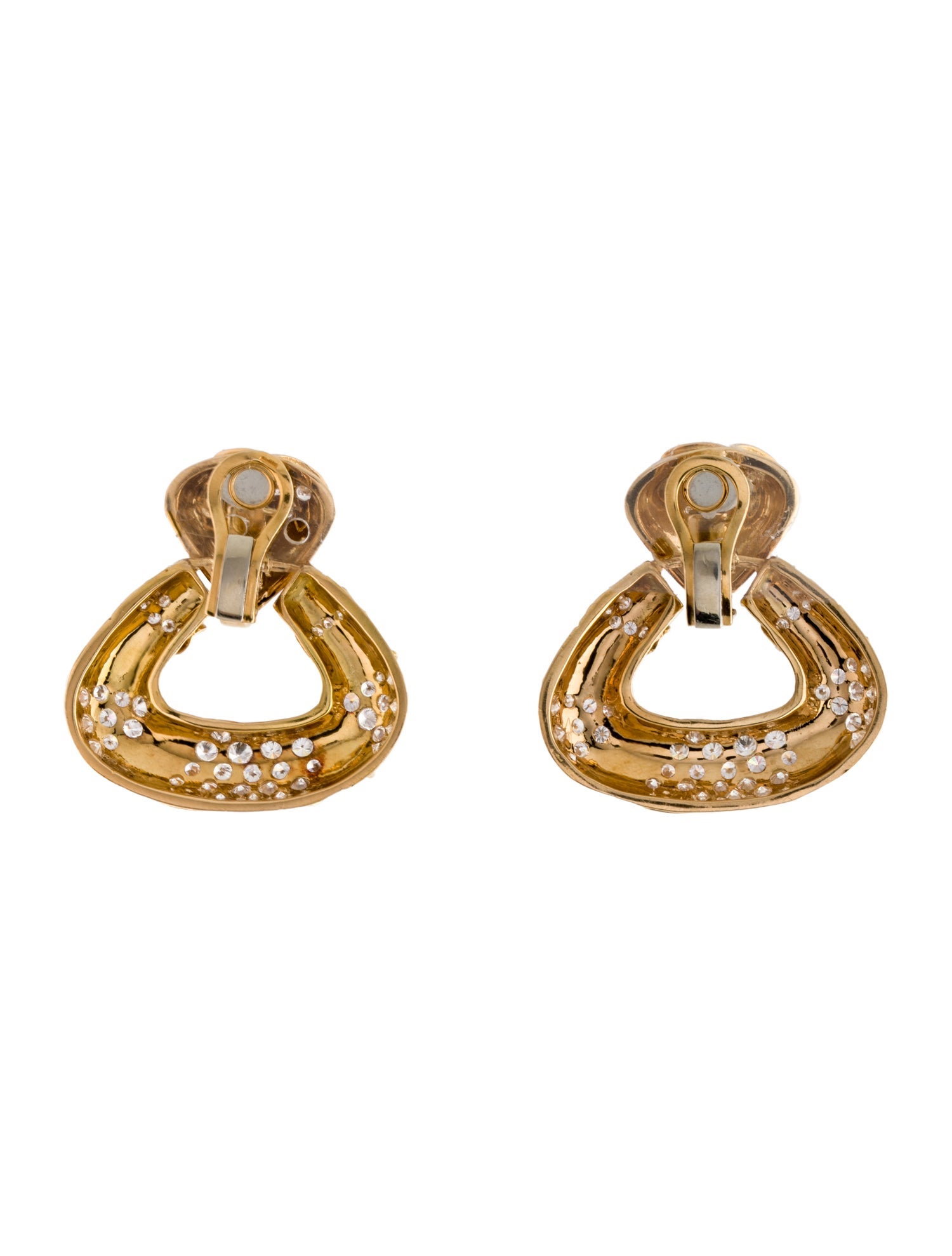 Earrings 18K Diamond Convertible Door Knocker Clip-On Earrings