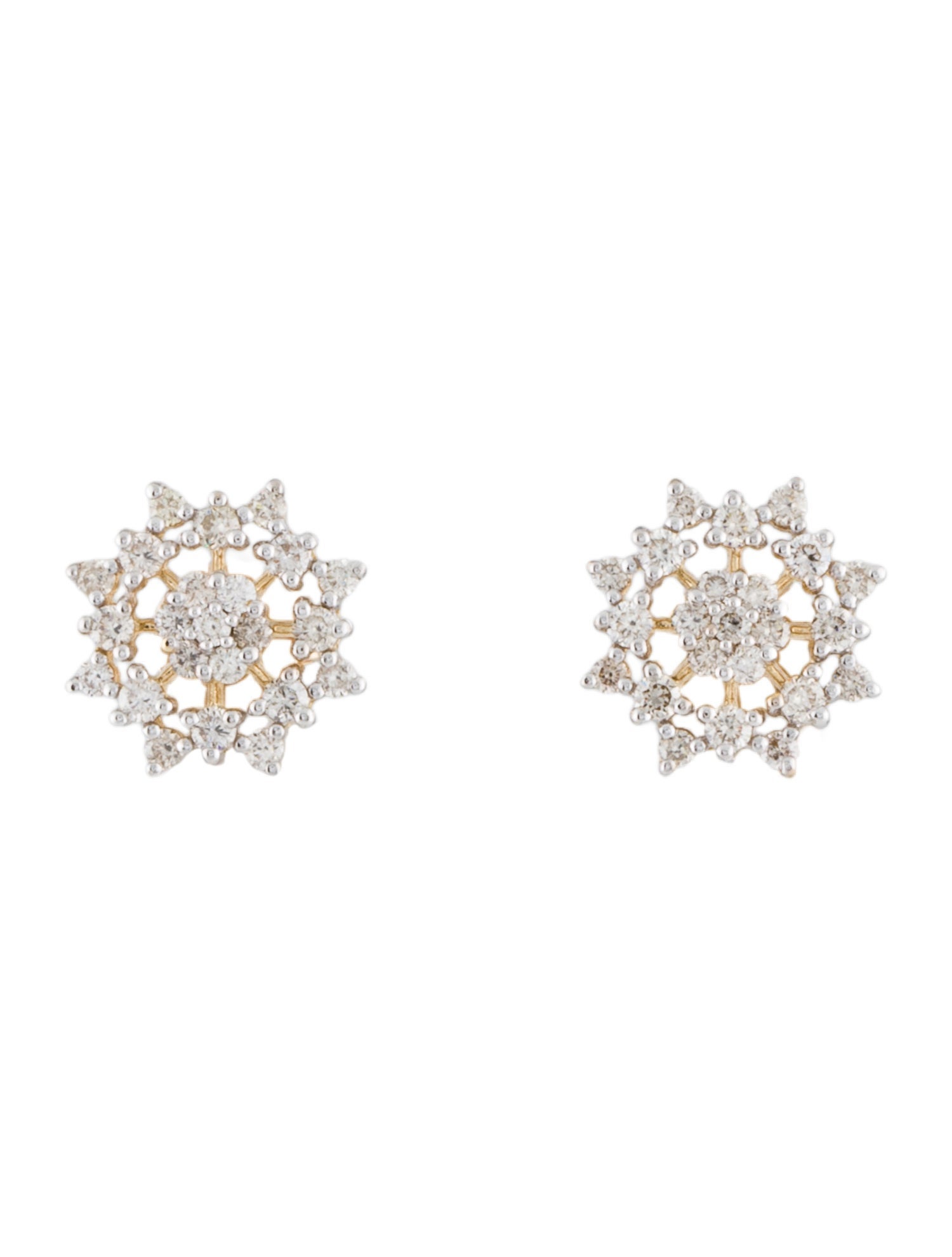 Earrings 14K Diamond Snowflake Stud Earrings Earrings