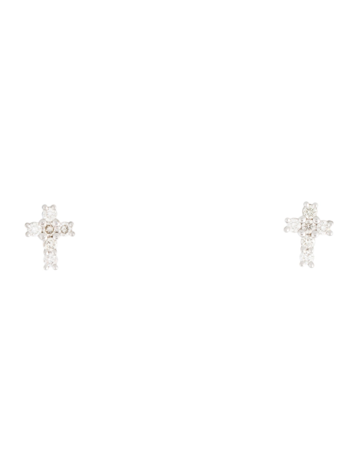 Earrings 14K Diamond Cross Stud Earrings