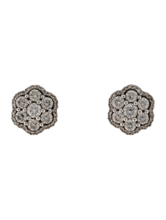 Earrings 14K 2.14ctw Diamond Cluster Stud Earrings