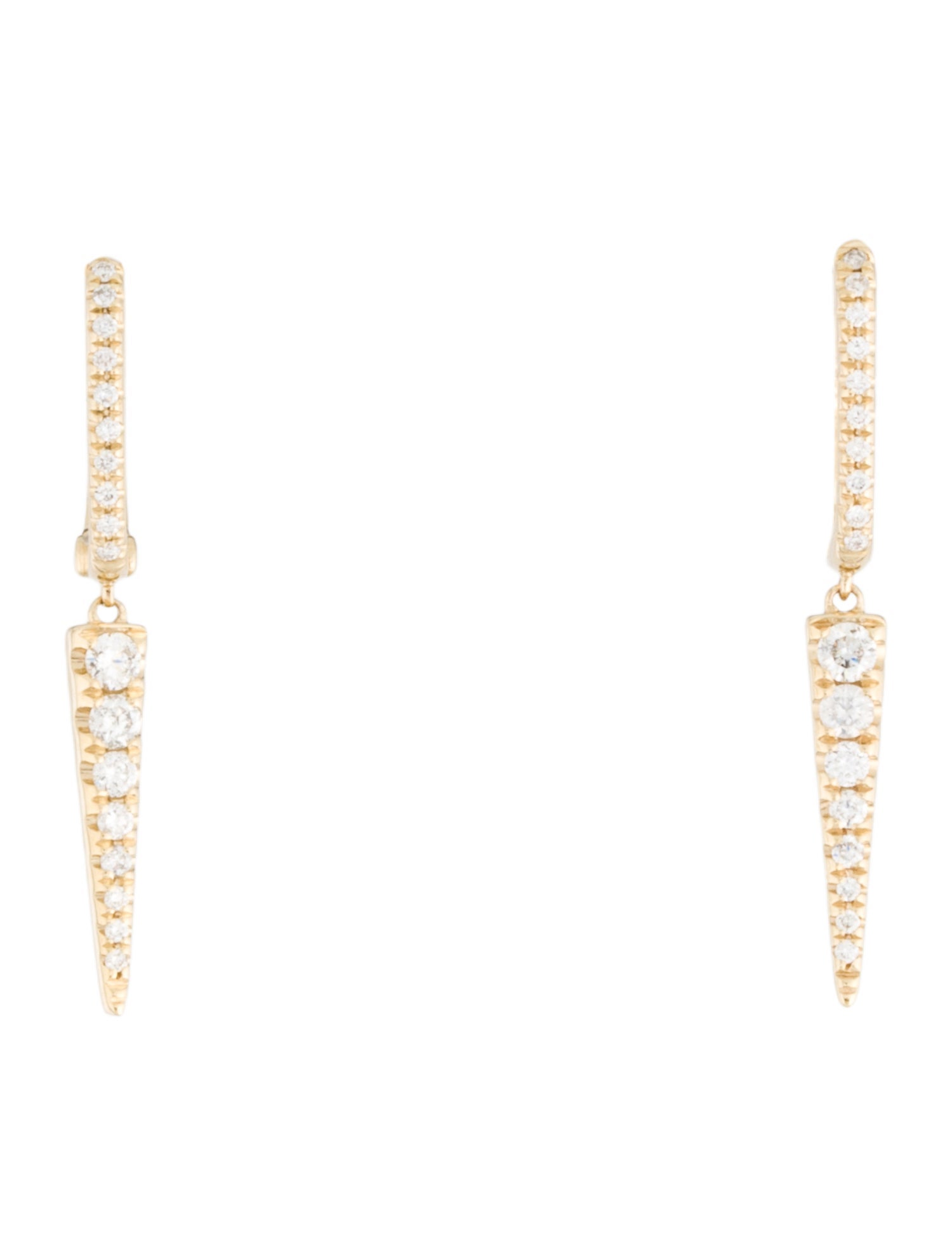 Earrings 14K Diamond Spear Drop Earrings