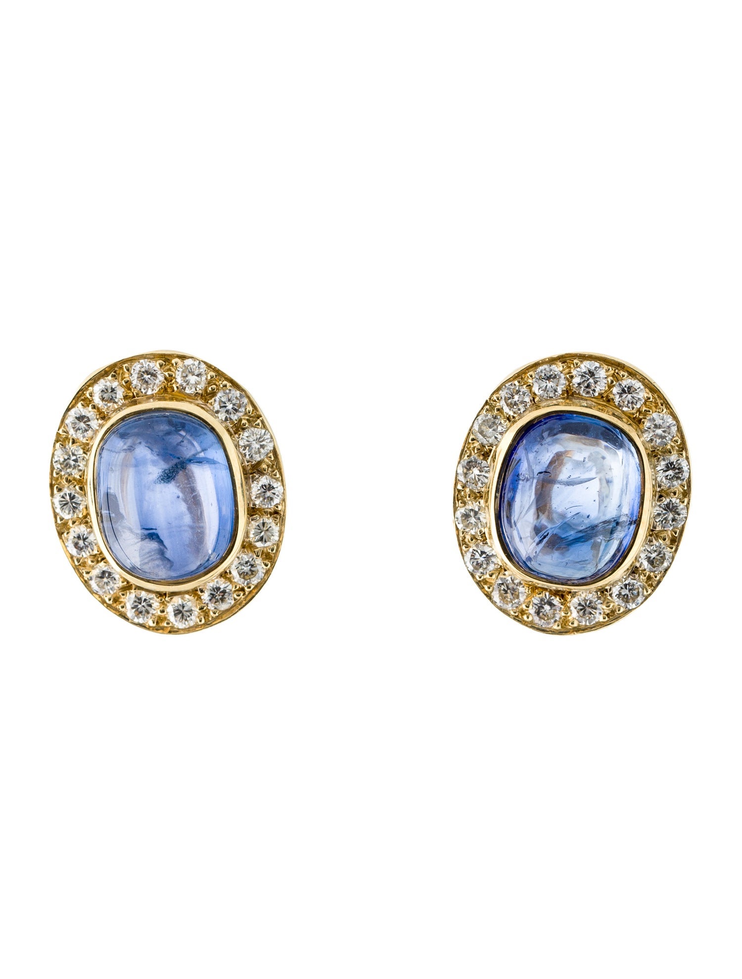 Earrings 18K 10.85ctw Sapphire & Diamond Clip-On Earrings