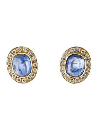 Earrings 18K 10.85ctw Sapphire & Diamond Clip-On Earrings