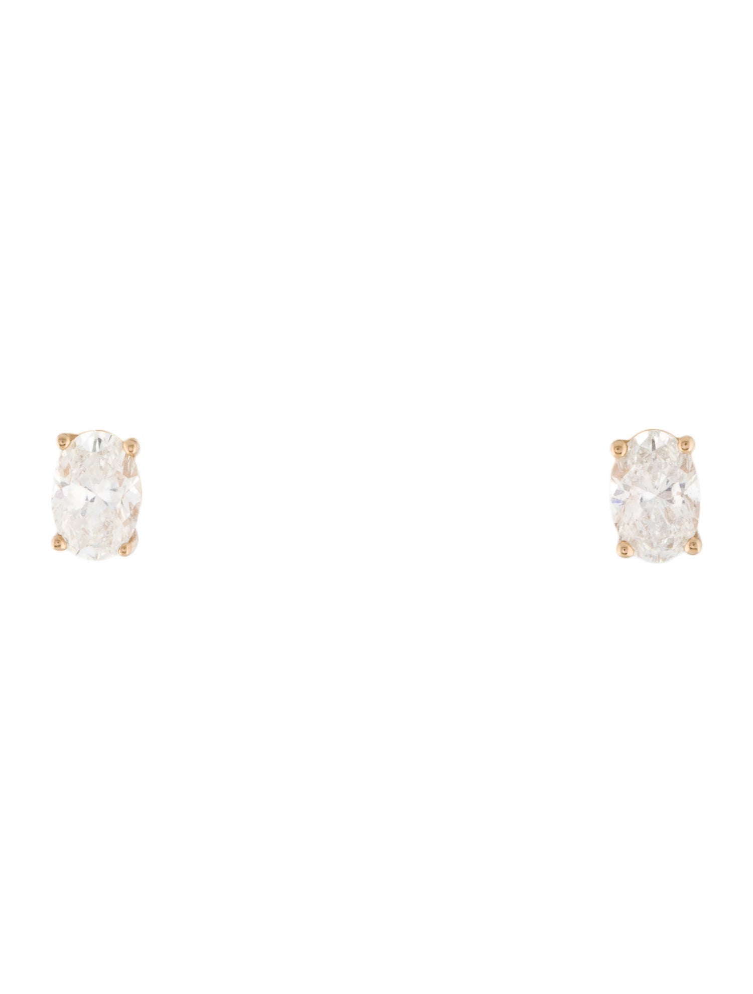 Earrings 14K 1.06ctw Diamond Oval Stud