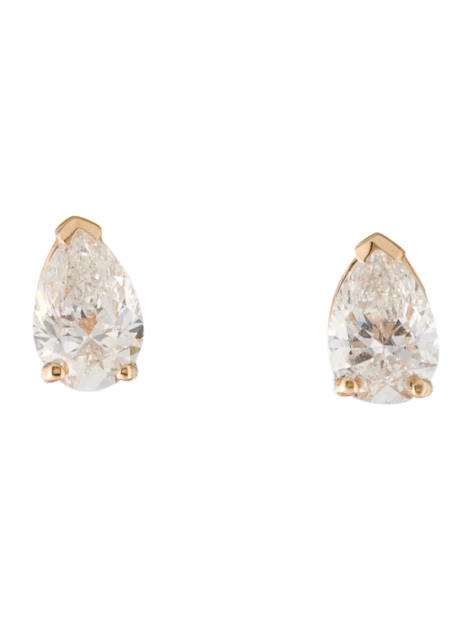 Earrings 14K 1.00ctw Diamond Pear Stud