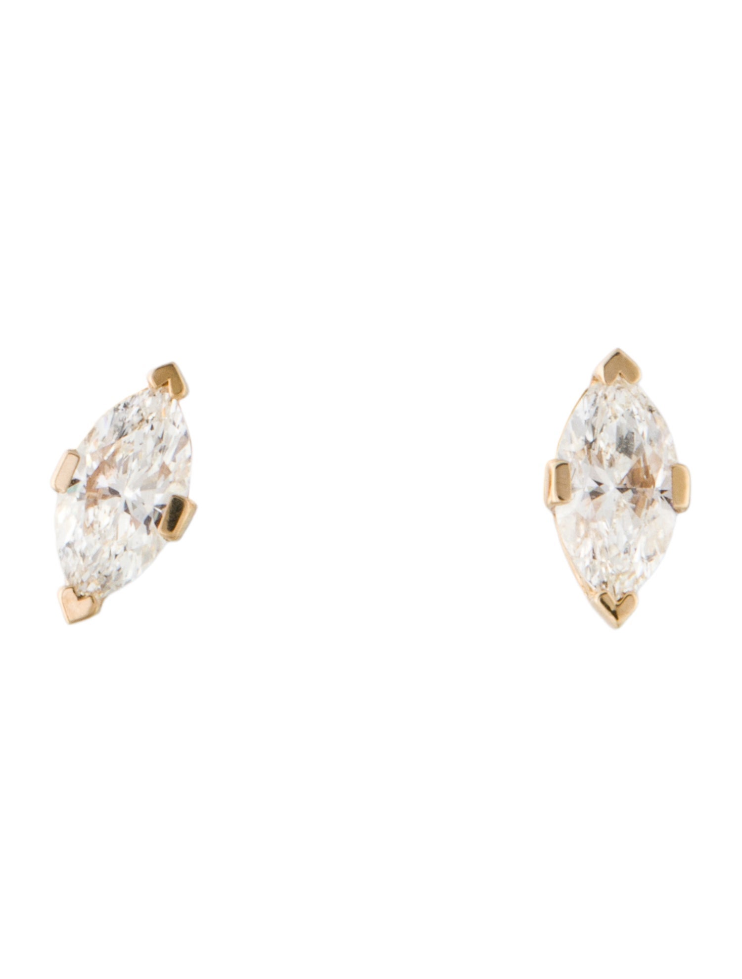 Earrings 14K Diamond Marquise Stud