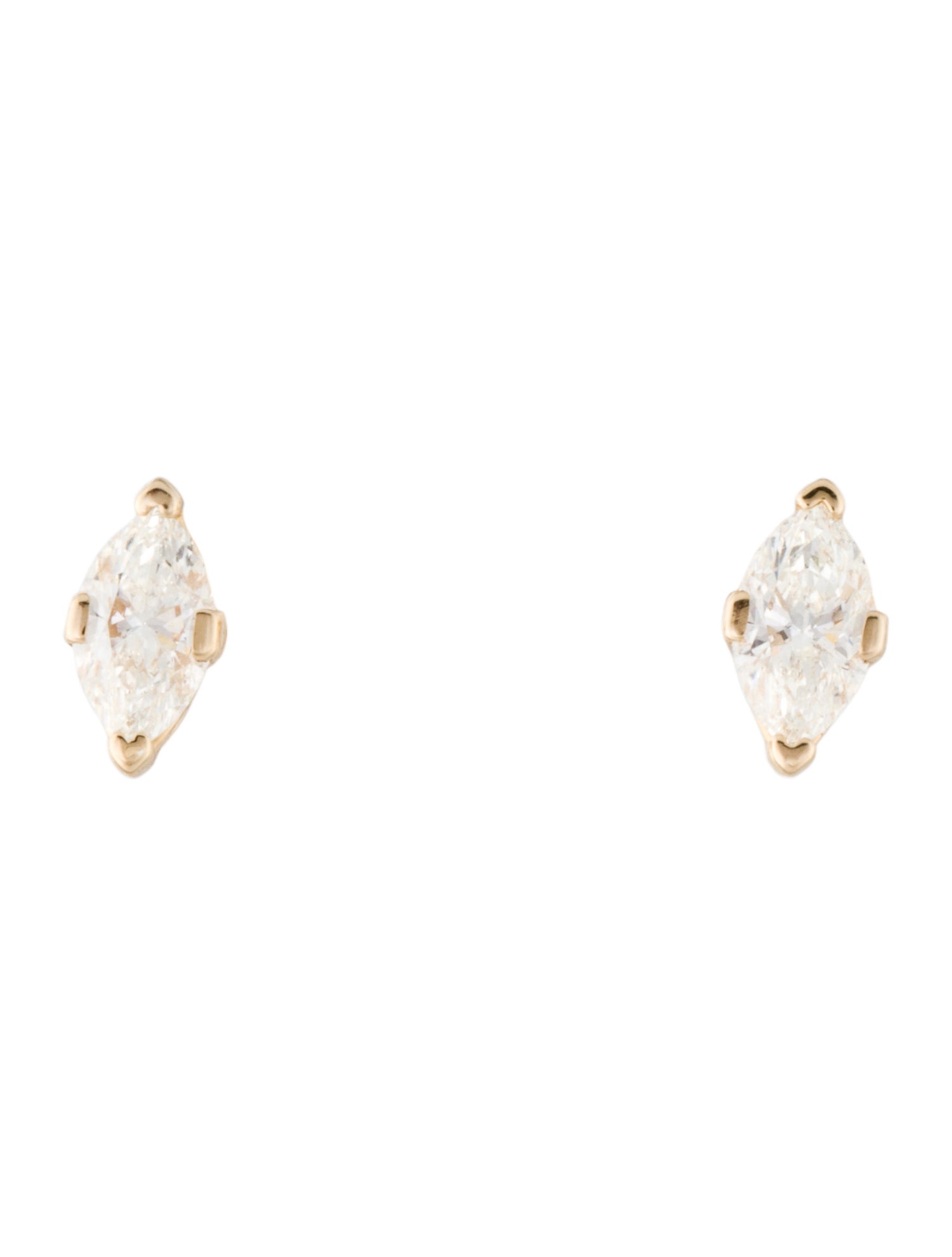 Earrings 14K Diamond Marquise Stud