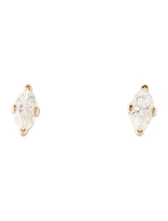 Earrings 14K Diamond Marquise Stud