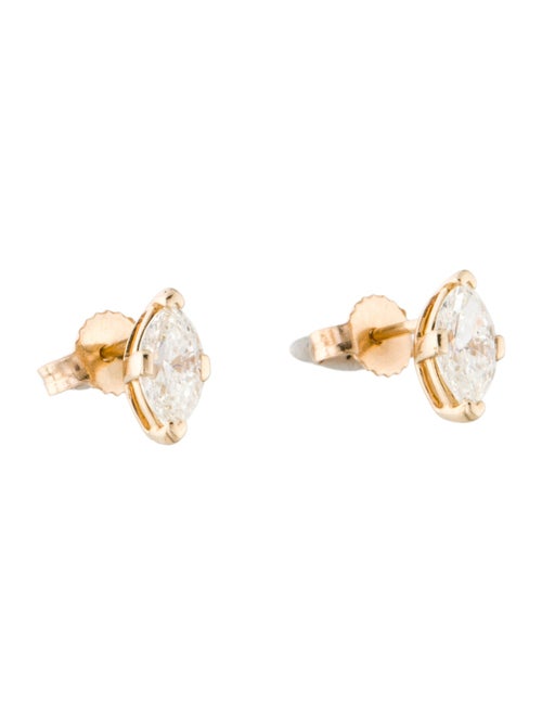 Earrings 14K Diamond Marquise Stud